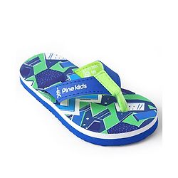 Pine Kids Slip On Flip Flops with Abstract Print - Blue