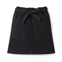 Pine Kids Knee Length Solid Color Denim Skirt - Black