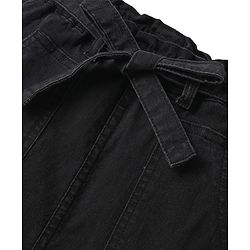 Pine Kids Knee Length Solid Color Denim Skirt - Black