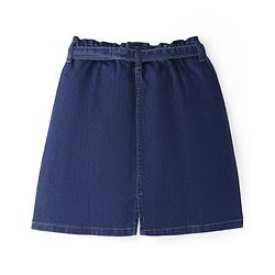 Pine Kids Knee Length Solid Color Denim Skirt - Black