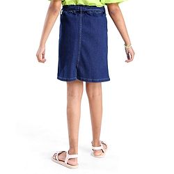Pine Kids Knee Length Solid Color Denim Skirt - Black