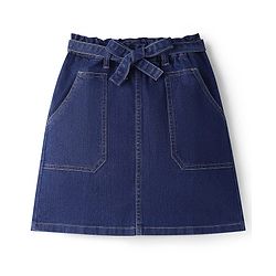 Pine Kids Knee Length Solid Color Denim Skirt - Black