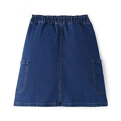 Pine Kids Knee Length Washed Denim Skirt - Blue