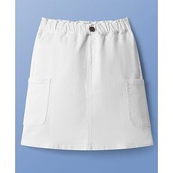 Pine Kids Knee Length Washed Denim Skirt - Blue