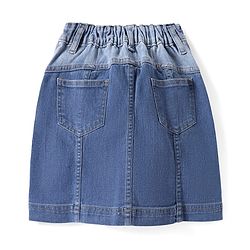 Pine Kids Denim Wove Washed Knee Length Skirt - Blue