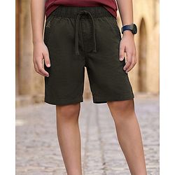 Pine Kids Cotton Woven Knee Length Solid Color Shorts - Navy Blue