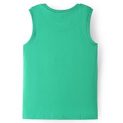 Pine Kids Cotton Knit Sleeveless Tank T-Shirt with Beach Theme Print - Mint
