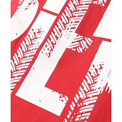 Pine Kids Cotton Knit Sleeveless Tank T-Shirt with Text Print - Red