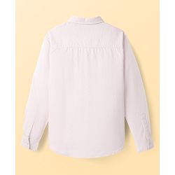 Pine Kids Linen Woven Full Sleeves Solid Shirt - White