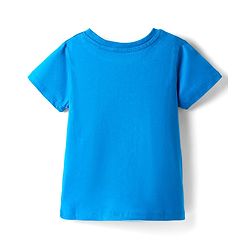 Pine Kids Cotton Knit Half Sleeves T-Shirt with Text Print - Blue