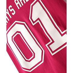 Pine Kids Cotton Knit Half Sleeves T-Shirt with Text Print & Tape Detailing - Red