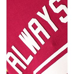 Pine Kids Cotton Knit Half Sleeves T-Shirt with Text Print & Tape Detailing - Red