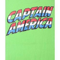 Pine Kids Marvel Single Jersey Knit Half Sleeves Drop Shoulder T-Shirt With Captain America Graphic And Badge Detailing - Light Green