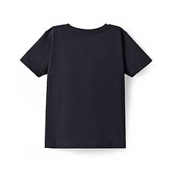 Pine Kids Cotton Knit Half Sleeves T-Shirt With Space Skate Text Print - Black