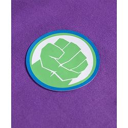 Pine Kids Marvel Single Jersey Knit Half Sleeves Drop Shoulder T-Shirt With Hulk Graphic And Badge Detailing - Purple