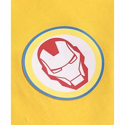 Pine Kids Marvel Single Jersey Knit Half Sleeve Drop Shoulder T-Shirt With Iron Man Graphic And Badge Detailing - Yellow