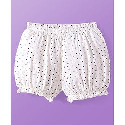 Pine Kids Cotton Lycra Knit Bloomers with Floral & Polka Dots Print Pack of 3 (Color May Vary)