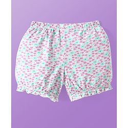 Pine Kids Cotton Lycra Knit Bloomers with Floral & Polka Dots Print Pack of 3 (Color May Vary)