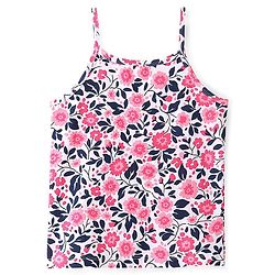 Pine Kids Knit Singlet Slips With Floral Print Pack of 3 - Navy Blue Pink & White