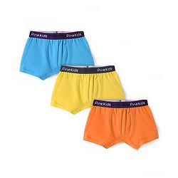 Pine Kids Cotton Elastane Knit Solid Colour Trunks Pack of 3 (Colour May Vary)
