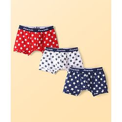 Pine Kids Cotton Elastane Knit Briefs With Star Print Pack of 3 (Color May Vary)