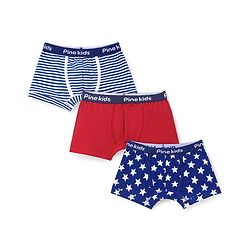 Pine Kids Cotton Knit Trunks With Stripes & Star Print Pack Of 3 - Color May Vary
