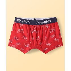 Pine Kids Cotton Knit Trunks with Gaming Console Print Pack of 3 (Color May Vary)