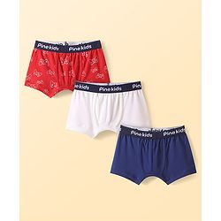 Pine Kids Cotton Knit Trunks with Gaming Console Print Pack of 3 (Color May Vary)