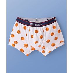 Pine Kids Cotton Elastane Knit Trunks With Basketball Print Pack Of 3 (Colour May Be Vary)