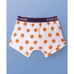 Pine Kids Cotton Elastane Knit Trunks With Basketball Print Pack Of 3 (Colour May Be Vary)