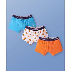 Pine Kids Cotton Elastane Knit Trunks With Basketball Print Pack Of 3 (Colour May Be Vary)