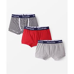 Pine Kids Cotton Knit Trunks With Stripes Print Pack Of 3 - Color May Vary