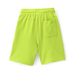 Pine Kids Looper Knit Above Knee Length Text Printed Shorts - Neon Green
