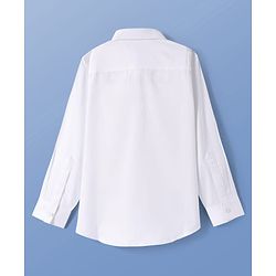 Pine Kids Cotton Woven Full Sleeves Party Shirt Solid Colour With Bow - White