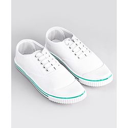 Pine Kids Solid Lace Up School Shoes - White