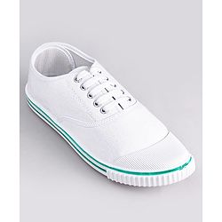 Pine Kids Solid Lace Up School Shoes - White