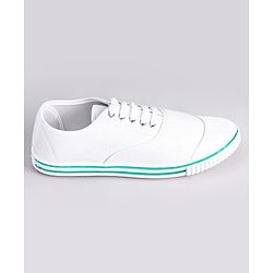 Pine Kids Solid Lace Up School Shoes - White