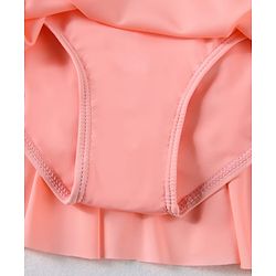 Pine Kids Half Raglan Sleeves Frock Swimsuit With Animal Print - Peach