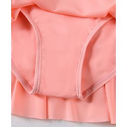 Pine Kids Half Raglan Sleeves Frock Swimsuit With Animal Print - Peach