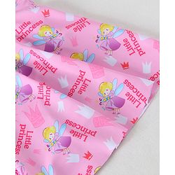 Pine Kids Half Raglan Sleeves Frock Swimsuit with Little Princess Print - Pink