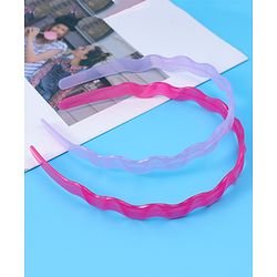 Pine Kids Solid Color Hair Bands Pack of 2 - Purple & Fuchsia