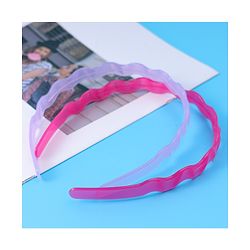 Pine Kids Solid Color Hair Bands Pack of 2 - Purple & Fuchsia