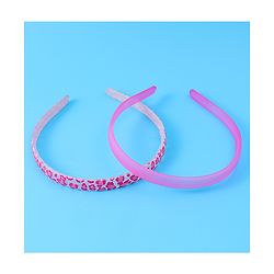 Pine Kids Printed Hair Bands  Free Size Pack of 2 - Fuchsia