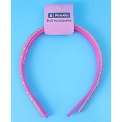Pine Kids Printed Hair Bands  Free Size Pack of 2 - Fuchsia