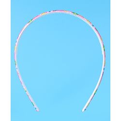 Pine Kids Hair Bands with Pearls & Floral Print Pack Of 5 - White & Pink