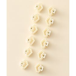 Pine Kids Heart Shaped Hair Clips Pack of 12 - Off White
