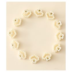 Pine Kids Heart Shaped Hair Clips Pack of 12 - Off White