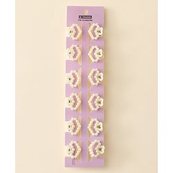 Pine Kids Heart Shaped Hair Clips Pack of 12 - Off White