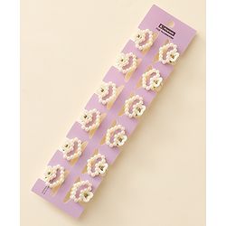 Pine Kids Heart Shaped Hair Clips Pack of 12 - Off White