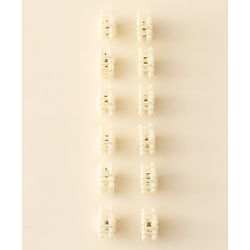 Pine Kids Heart Shaped Hair Clips Pack of 12 - Off White